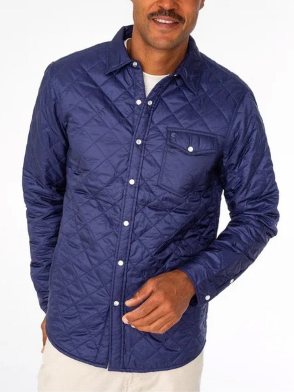 Criquet Men’s Quilted Shacket in Navy SZ M NWOT